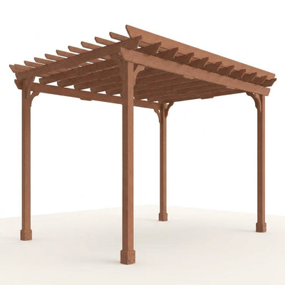 Cedar Wood Pergola Designed for All Weather, 12x16 FT Frame, Snow Load Rated, Metal Ground Stakes