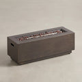 Propane Gas Fire Pit Built for Outdoor Gatherings, 50,000 BTU, 48 Inch Square Iron Design, Brown Finish