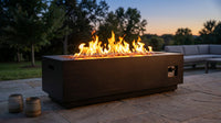48 In. W X 15 In. H Square Iron Gas Burning Outdoor Fire Pit in Brown — Lifestyle
