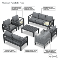 Aluminum Patio Furniture Set, 7 Piece Metal Outdoor Set, Patio Furniture Set with Waterproof Covers for Backyard Garden（Grey） — How It Works