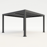 Louvered Pergola, Outdoor Pergola with Adjustable Louvered Roof, Reinforced Aluminum Frame, Integrated Drainage System, Hardtop Gazebo for Patio — Studio Shot