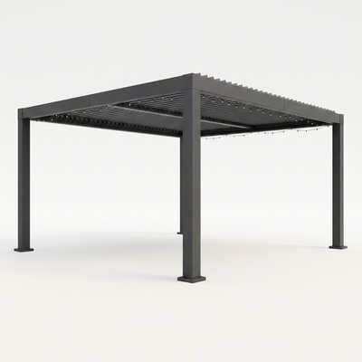 Outdoor Pergola Built for Year-Round Use, Adjustable Louvered Roof, Reinforced Aluminum Frame, Drainage System