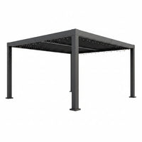 Outdoor Pergola Built for Year-Round Use, Adjustable Louvered Roof, Reinforced Aluminum Frame, Drainage System
