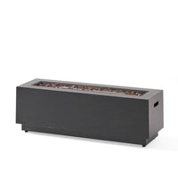 48 In. W X 15 In. H Square Iron Gas Burning Outdoor Fire Pit in Brown